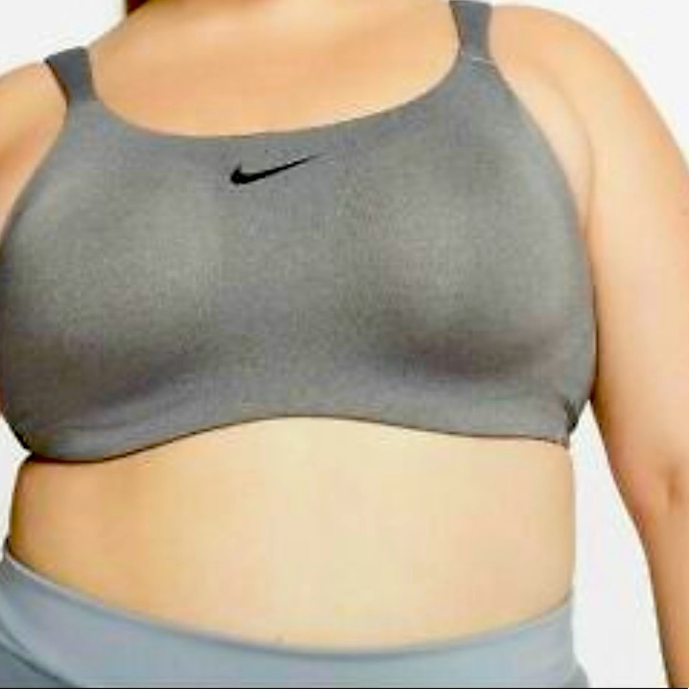 Nike Dri Fit 38G Bold Bra Training Workout Top Grey Sports
